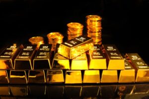 Gold bars on background, Business and Financial concepts.