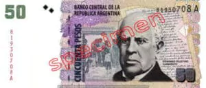 Billet 50 Pesos Argentine ARS Type II recto