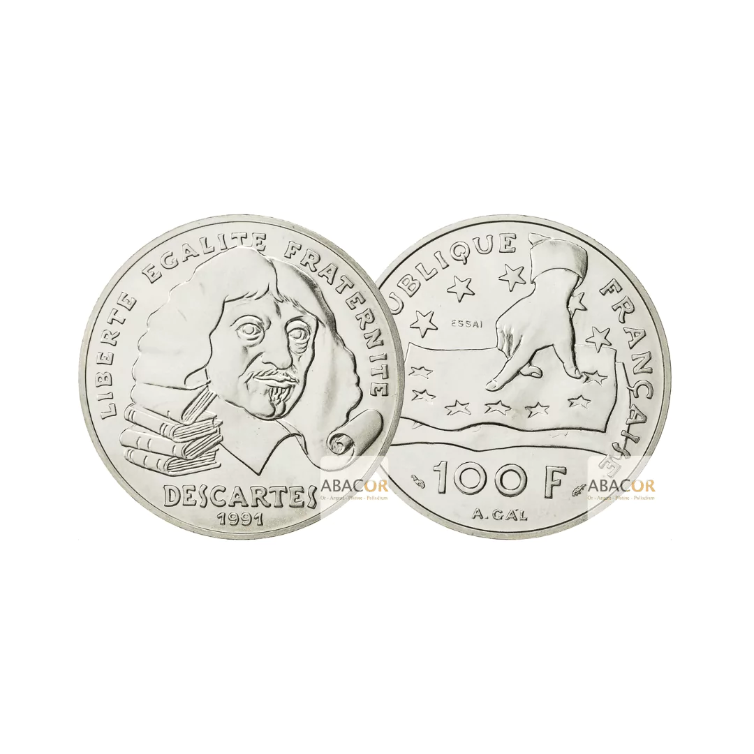 Piece Argent 100 Francs Descartes de 1991