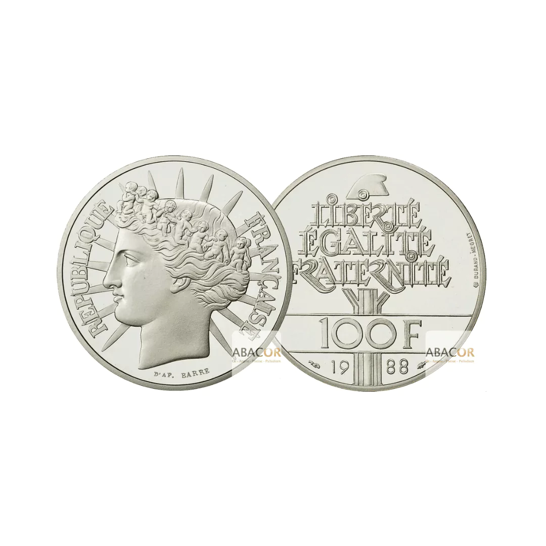 Pièce 100 Francs Fraternité 1988